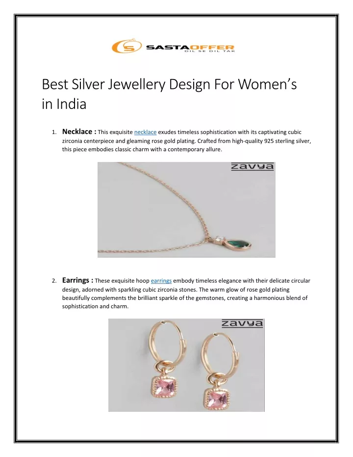 best silver jewellery design for women s in india