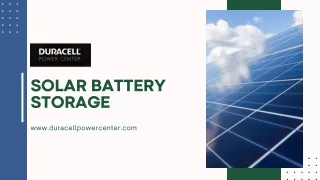 Reliable Duracell Solar Battery- Powering Your World Efficiently