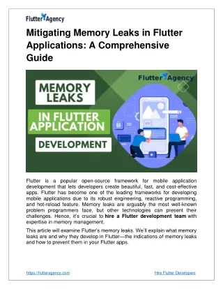 mitigating memory leaks in flutter applications