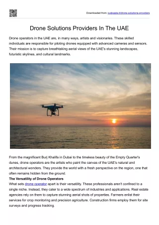 Drone Solutions Providers In The UAE