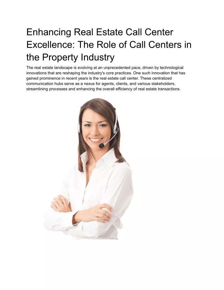 enhancing real estate call center excellence