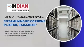 Efficient Packers and Movers Streamlining Relocations in Jaipur, Rajasthan