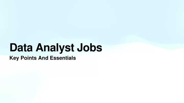 data analyst jobs