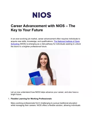 Career Advancement with NIOS – The Key to Your Future