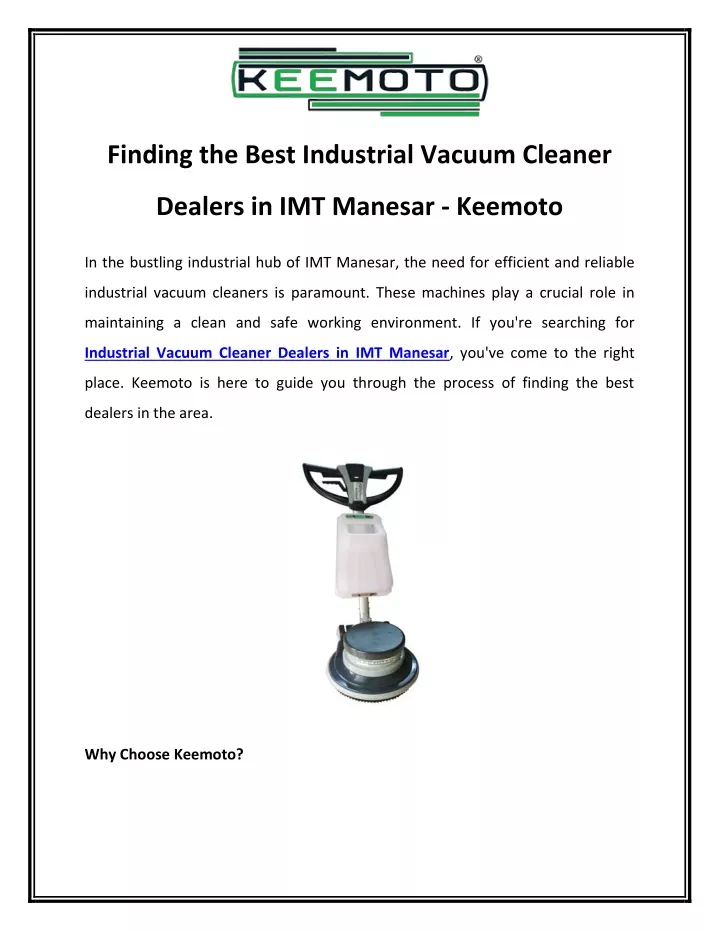 finding the best industrial vacuum cleaner