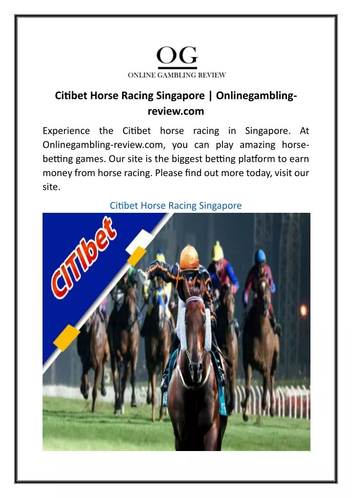 citibet horse racing singapore onlinegambling