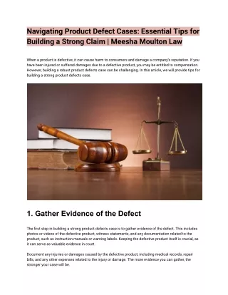 Navigating Product Defect Cases Essential Tips for Building a Strong Claim -www.meeshamoultonlaw.com