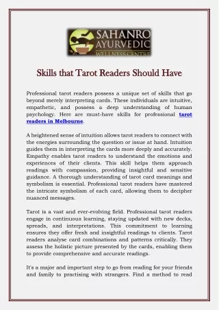 Skills that Tarot Readers Should Have