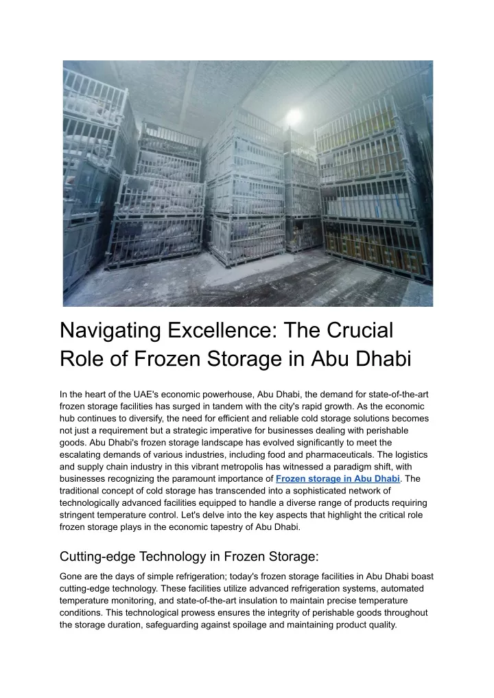 navigating excellence the crucial role of frozen