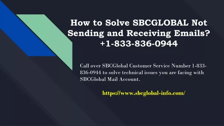 how to solve sbcglobal not sending and receiving emails 1 833 836 0944