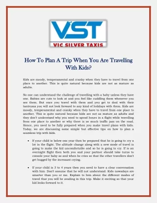 How To Plan A Trip When You Are Travelling With Kids
