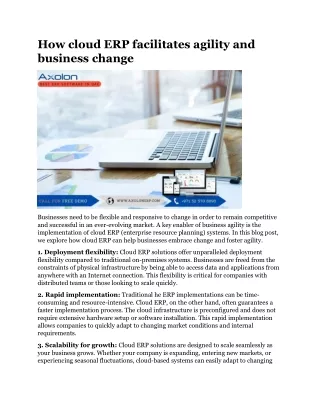 how cloud erp facilitates agility and business