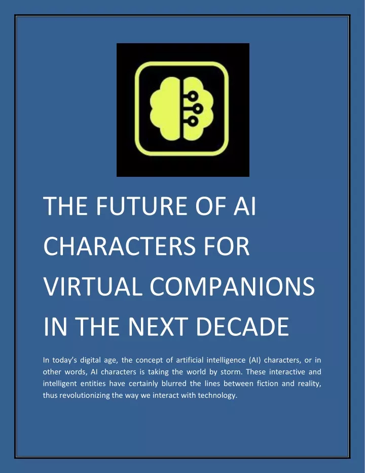 the future of ai characters for virtual