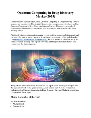 quantum computing in drug discovery market 2035