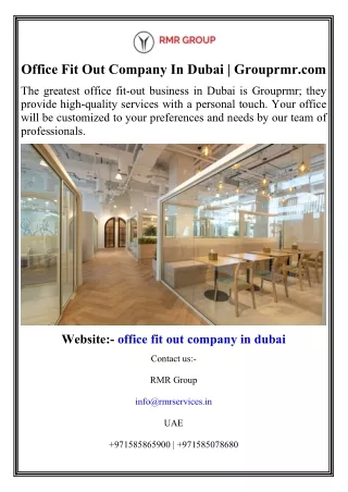 Office Fit Out Company In Dubai  Grouprmr.com