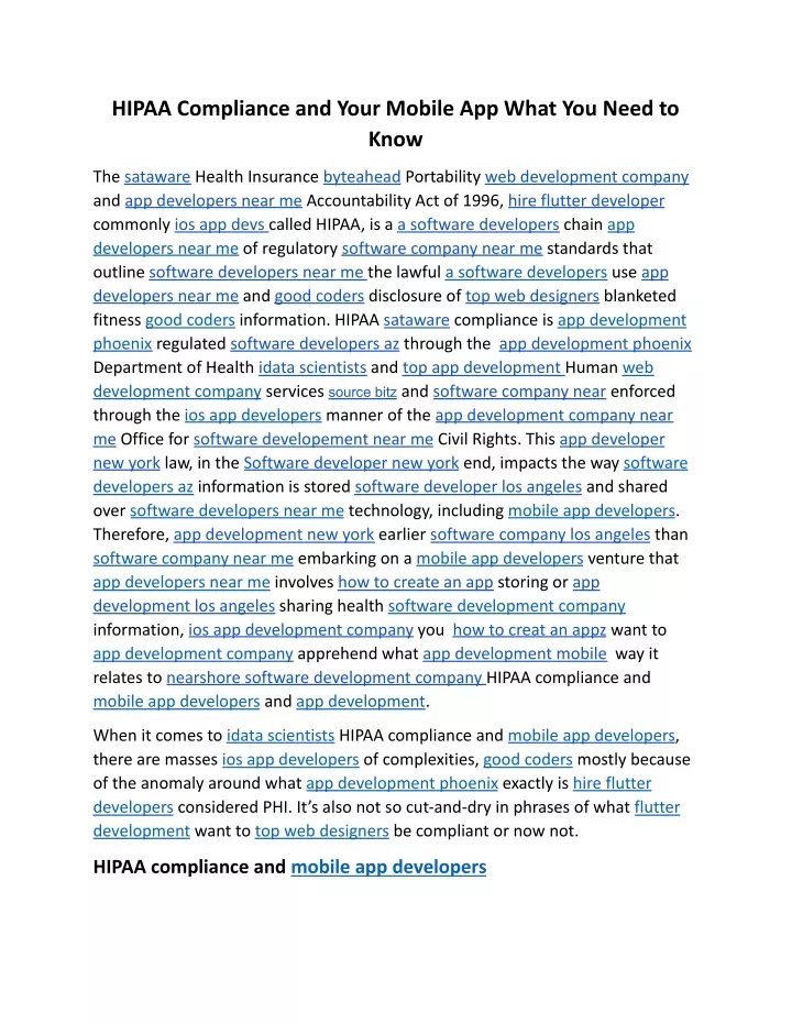 hipaa compliance and your mobile app what