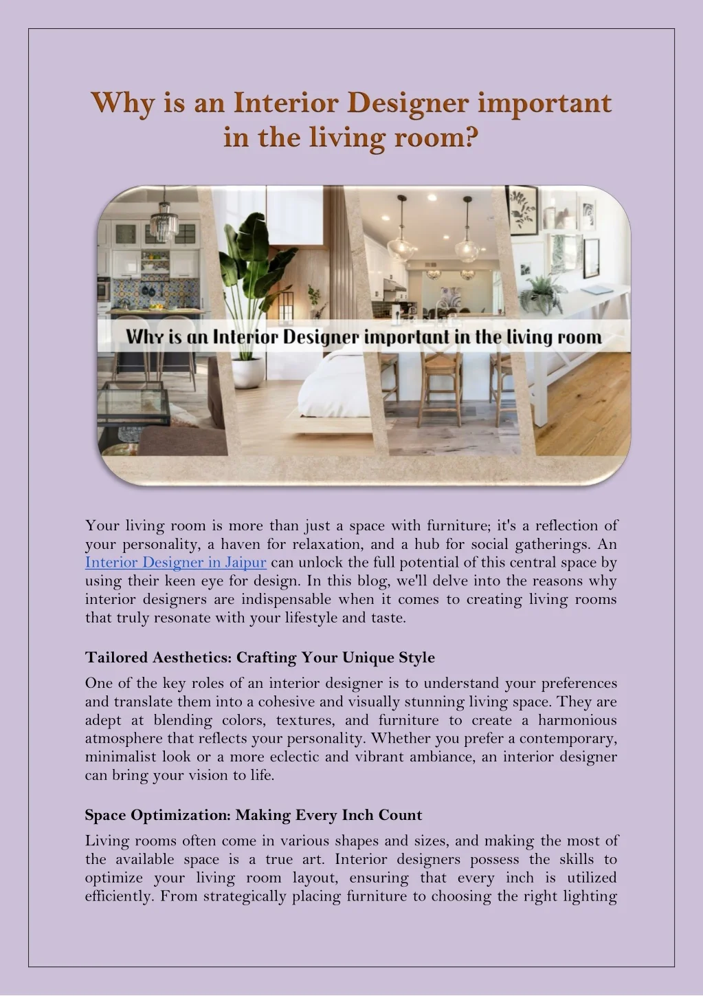 PPT - Why is an Interior Designer important in the living room ...