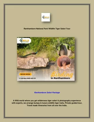 Ranthambore National Park Wildlife Tiger Safari Tour