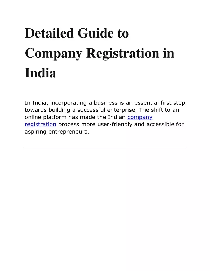 detailed guide to company registration in india
