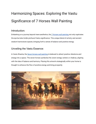 Harmonizing Spaces_ Exploring the Vastu Significance of 7 Horses Wall Painting