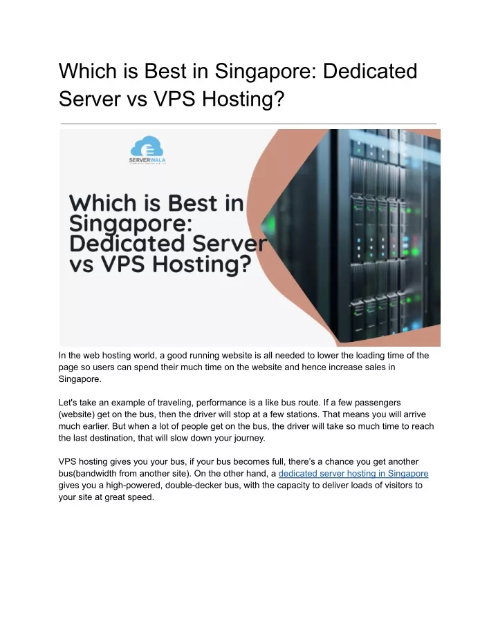 which is best in singapore dedicated server