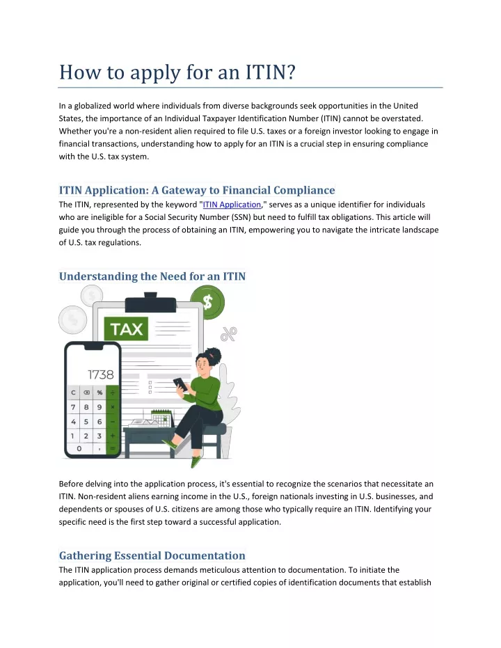 how to apply for an itin