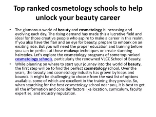 top ranked cosmetology schools to help unlock your beauty career