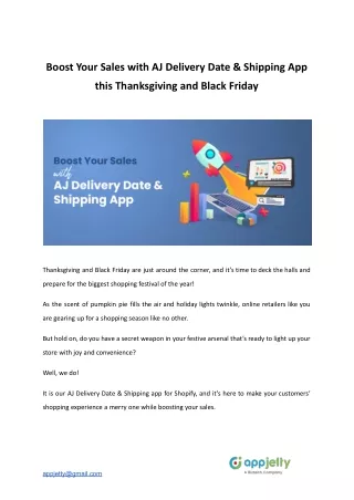 AppJetty_ Microblog_ Boost Your Sales with AJ Delivery Date & Shipping App this Thanksgiving and Black Friday