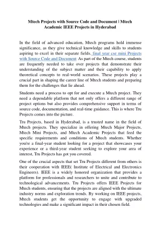 mtech projects with source code and document