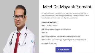 Leading Hormone Specialist Doctor in Lucknow - Dr Mayank Somani