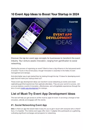 10 Event App Ideas to Boost Your Startup in 2024