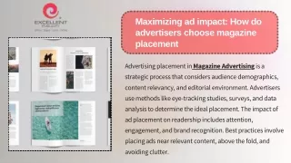 Maximizing ad impact How do advertisers choose magazine placement