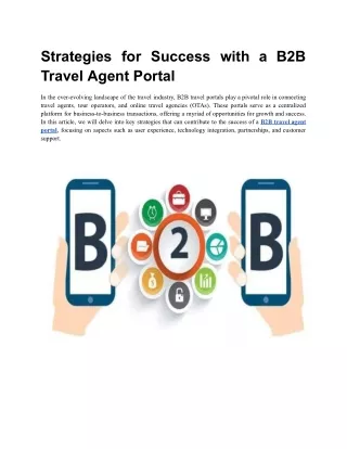 strategies for success with a b2b travel agent