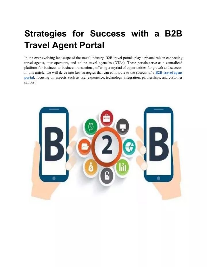 strategies for success with a b2b travel agent