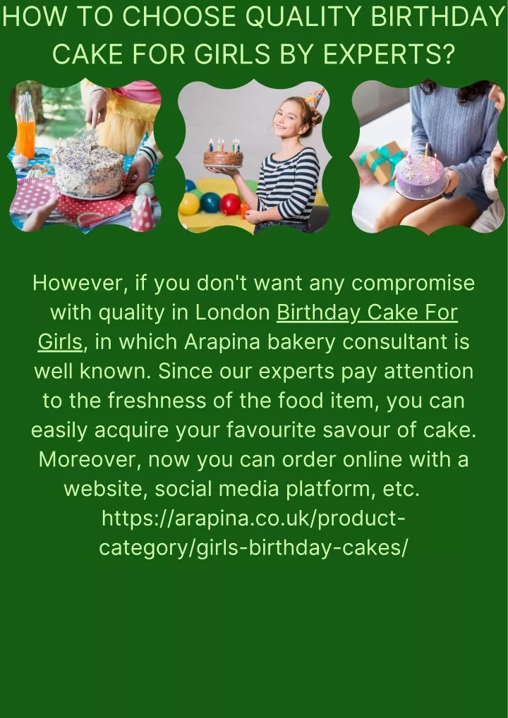 how to choose quality birthday cake for girls