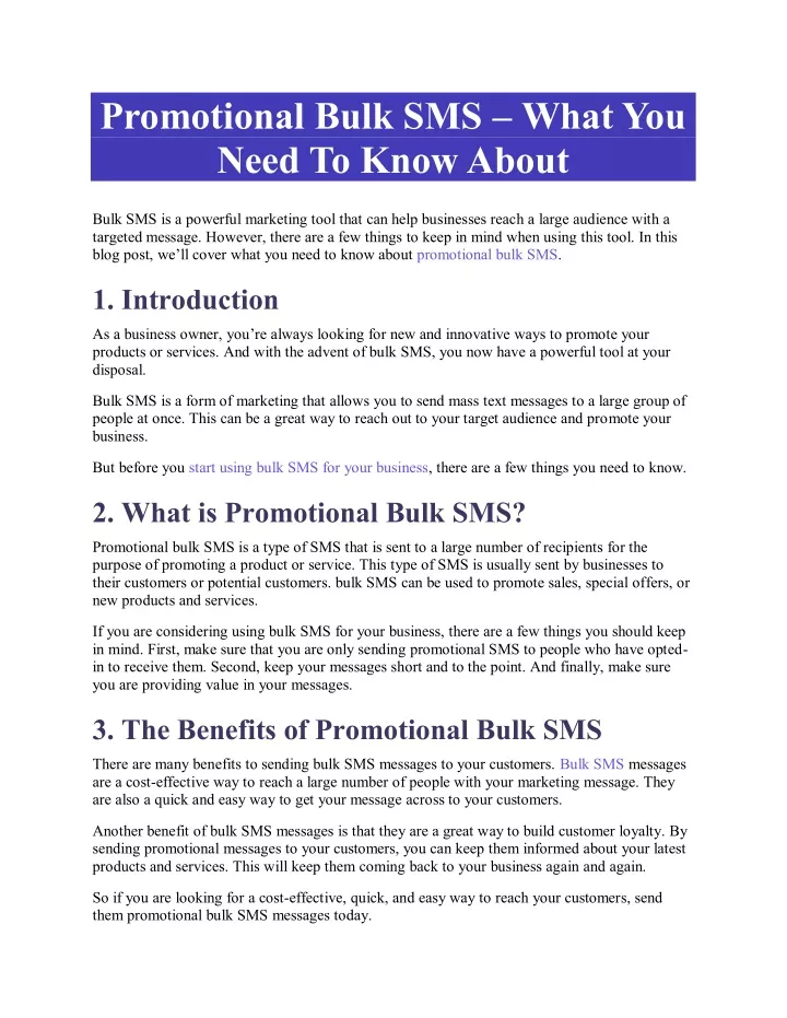 promotional bulk sms what you need to know about