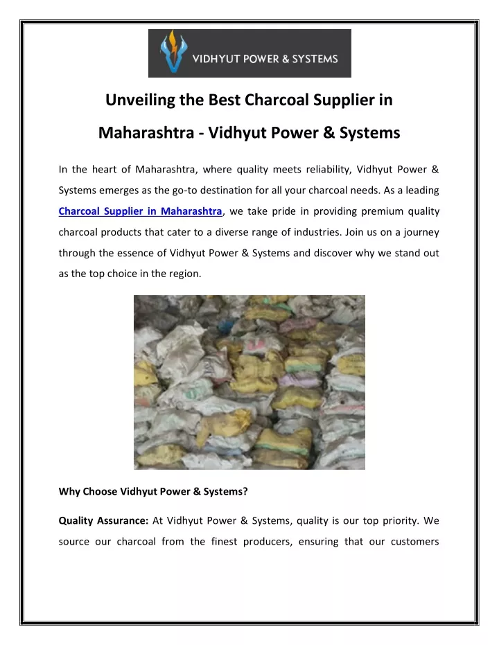 unveiling the best charcoal supplier in