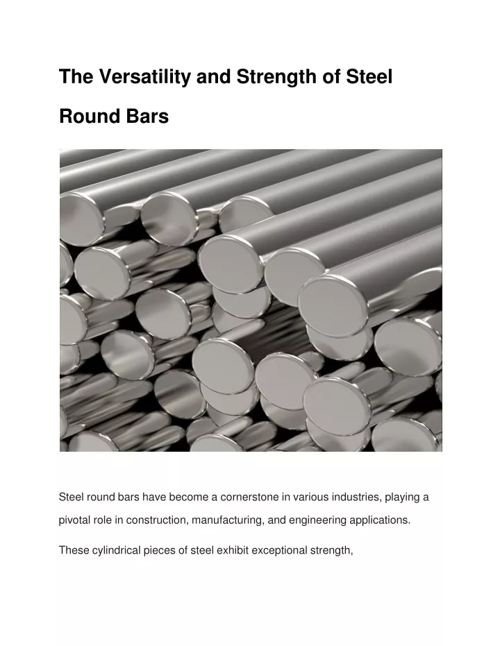 the versatility and strength of steel round bars
