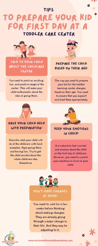 Tips to Prepare Your Kid for First Day at a Toddler Care Center