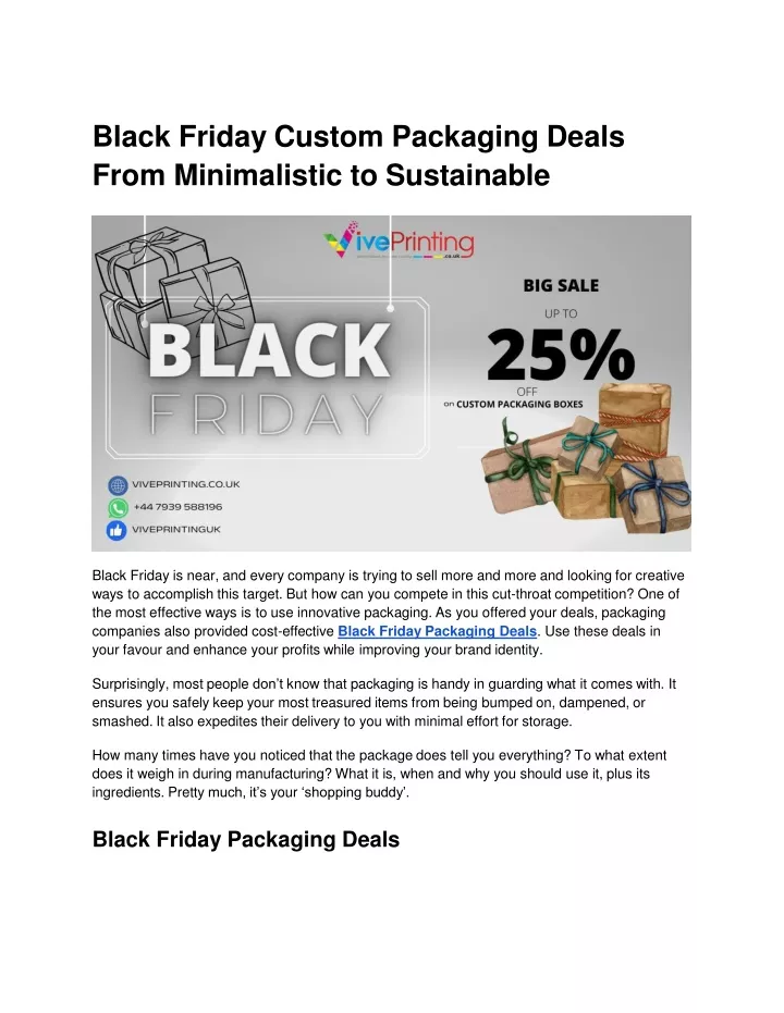 black friday custom packaging deals from minimalistic to sustainable