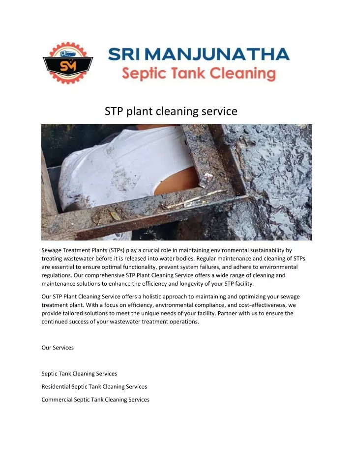 stp plant cleaning service