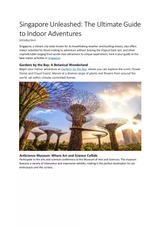 singapore unleashed the ultimate guide to indoor