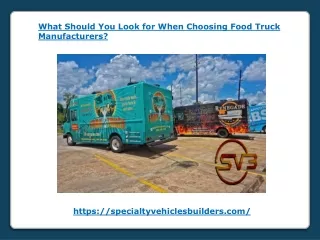 What Should You Look for When Choosing Food Truck Manufacturers