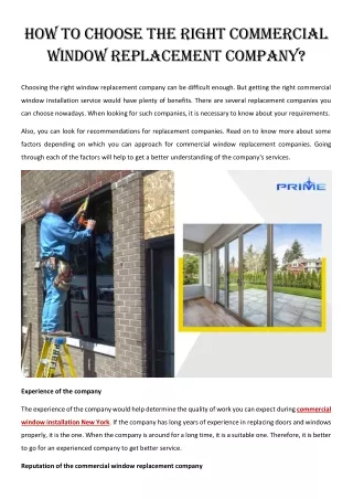 How to Choose The Right Commercial Window Replacement Company?