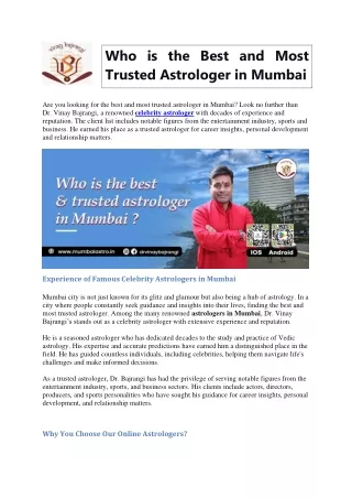 Who is the Best and Most Trusted Astrologer in Mumbai (1)