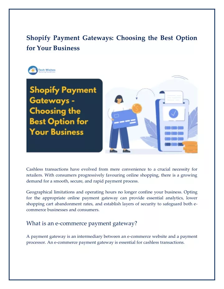 shopify payment gateways choosing the best option