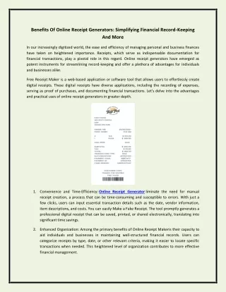 benefits of online receipt generators simplifying