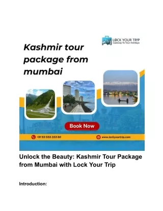 Unlock the Beauty_ Kashmir Tour Package from Mumbai with Lock Your Trip