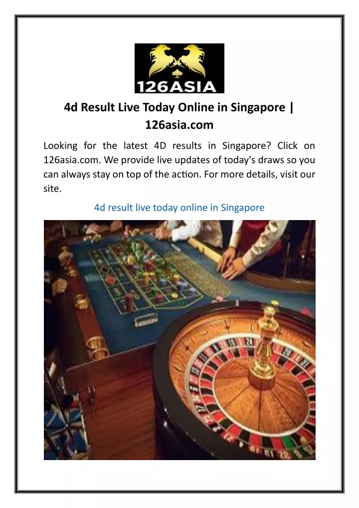 4d result live today online in singapore 126asia