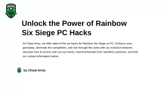 Unlock the Power of Rainbow Six Siege PC Hacks - Cheat Army